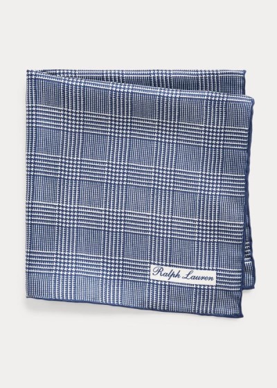 Lenço Quadrado Ralph Lauren Glen Plaid Silk Pocket Homem 13862-JIHZ